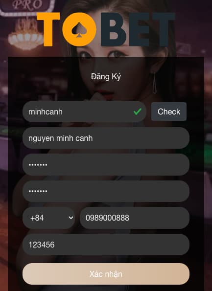 Đăng ký tài khoản chơi lô đề Tobet88