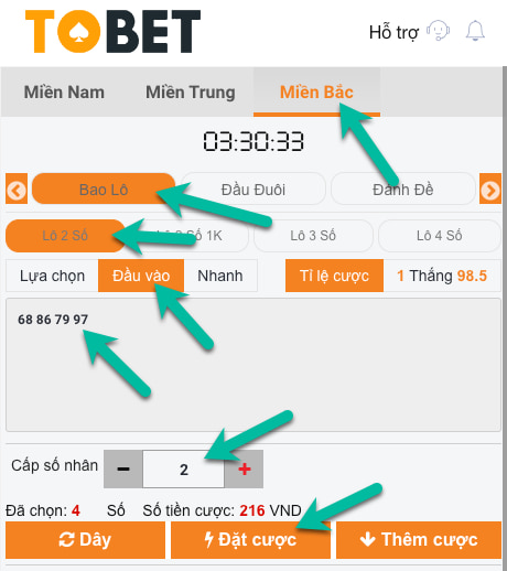 Hướng dẫn đánh lô tại nhà cái Tobet88