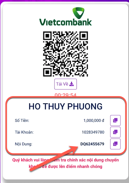 Thông tin nạp tiền tobet88